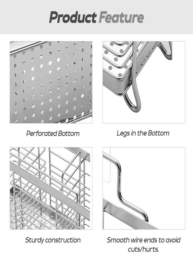 KESOL Utensil Holder Utensil Drying Rack Basket Holder with 3 Divided Compartments, Rust-Resistant - Image 5